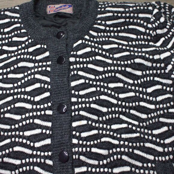 Vintage New Wong Kong Co Cardigan Jacket Women's Button Up 70s 80s Fits 3X - Picture 2 of 7